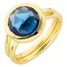 dunkelblauem Bergkristall Ring aus vergoldetes Messing - Loom Stones