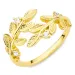 Blatt Zirkon Ring aus vergoldetes Messing - Eliné