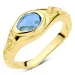blauem Bergkristall Ring aus vergoldetes Messing - Eliné
