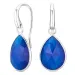 blauem Jadestein Ohrringe in versilbertes Messing - Loom Stones
