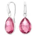 pink Bergkristall Ohrringe in versilbertes Messing - Loom Stones