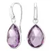 Amethyst Ohrringe in versilbertes Messing - Loom Stones