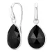 schwarzem Onyx Ohrringe in versilbertes Messing - Loom Stones