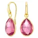 pink Bergkristall Ohrringe in vergoldetes Messing - Loom Stones
