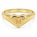 buchstab m Zirkon Ring aus vergoldetes Messing