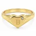 buchstab b Zirkon Ring aus vergoldetes Messing