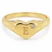buchstab e Zirkon Ring aus vergoldetes Messing
