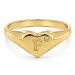 buchstab f Zirkon Ring aus vergoldetes Messing