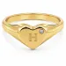 buchstab h Zirkon Ring aus vergoldetes Messing