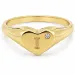 buchstab i Zirkon Ring aus vergoldetes Messing