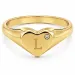 buchstab l Zirkon Ring aus vergoldetes Messing