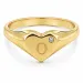 buchstab o Zirkon Ring aus vergoldetes Messing