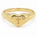 buchstab t Zirkon Ring aus vergoldetes Messing