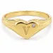 buchstab v Zirkon Ring aus vergoldetes Messing