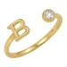 buchstab b Zirkon Ring aus vergoldetes Messing