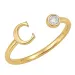 buchstab c Zirkon Ring aus vergoldetes Messing