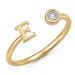 buchstab e Zirkon Ring aus vergoldetes Messing - My Letter