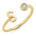 buchstab s Zirkon Ring aus vergoldetes Messing - My Letter