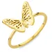 Wasserfest Schmetterling Ring aus vergoldetem Edelstahl - OCEANA