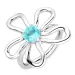Wasserfest Blumen blauem Ring aus Stahl - OCEANA