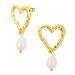Wasserfester Herz Perle Ohrringe in vergoldetem Stahl - OCEANA