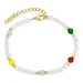 Wasserfest mehrfarbigem Perle Armband aus vergoldetem Stahl - OCEANA
