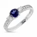 Ringe: blauem Zirkon Ring aus rhodiniertem Silber