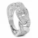 Breit abstraktem Zirkon Ring aus rhodiniertem Silber