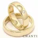 Breite ovalen Diamant trauringe aus 14 Karat Gold 0,05 ct ct - set