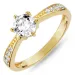 Zirkon Ring aus vergoldetem Sterlingsilber