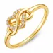 Herzen Zirkon Ring aus vergoldetes Messing