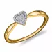 Herz Diamant Gold Ring in 14 Karat Gold mit Rhodium 0,08 ct