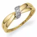 abstraktem Diamant Ring in 14 Karat Gold mit Rhodium 0,03 ct
