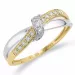 Diamant Gold Ring in 14 Karat Gold- und Weißgold 0,10 ct