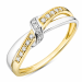 lab grown Diamant Ring in 9 Karat Gold- und Weißgold 0,10 ct