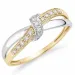 lab grown Diamant Ring in 9 Karat Gold- und Weißgold 0,10 ct