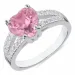 Herz pink Zirkon Ring aus Silber