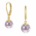 pink Glas Ohrringe in vergoldetem Silber