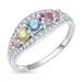 mehrfarbigem Zirkon Ring aus Silber