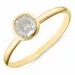 Runder weißem Zirkon Ring aus vergoldetem Sterlingsilber