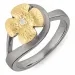 Dark Harmony Blumen Ring aus schwarzes rhodiniertes Silber mit vergoldetem Sterlingsilber