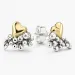 Herz Ohrringe in oxidiertem Silber mit 8 Karat Gold