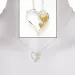 Herz Halskette mit Anhänger aus Silber und Anhänger aus vergoldetem Sterlingsilber