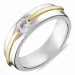 weißem Zirkon Ring aus Silber mit 8 karat Gold