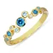 blauem Zirkon Ring aus vergoldetem Sterlingsilber - Bubbly Twist