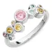 mehrfarbigem Zirkon Ring aus Silber - Bubbly Twist