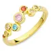 mehrfarbigem Zirkon Ring aus vergoldetem Sterlingsilber - Bubbly Twist