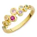 mehrfarbigem Zirkon Ring aus vergoldetem Sterlingsilber - Bubbly Twist