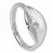 Strukturierter Blatt Ring aus Silber