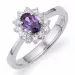 Ovaler violettem zirkon ring aus silber